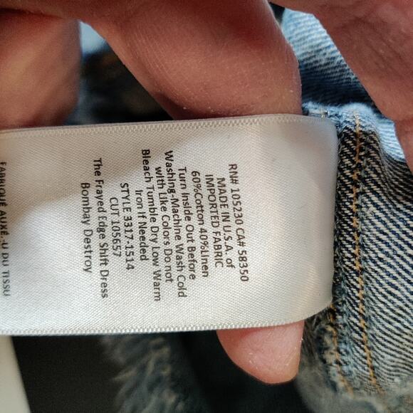 Current/Elliott The Frayed Edge Shift Dress in Bombay Destroy Size 0 - Picture 11 of 12